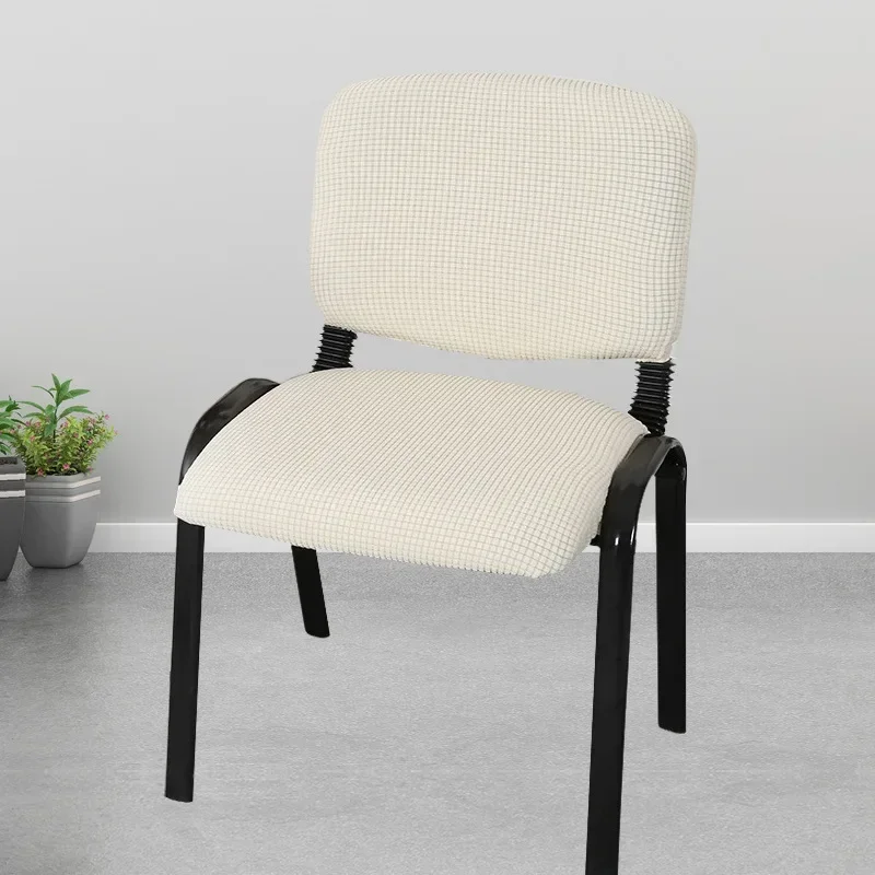 Split Low Back Stoelhoezen Jacquard Effen Kleur Eenvoudig Elastisch Modern Home Decor Stoel Stofbeschermhoes Kantoorkrukhoezen