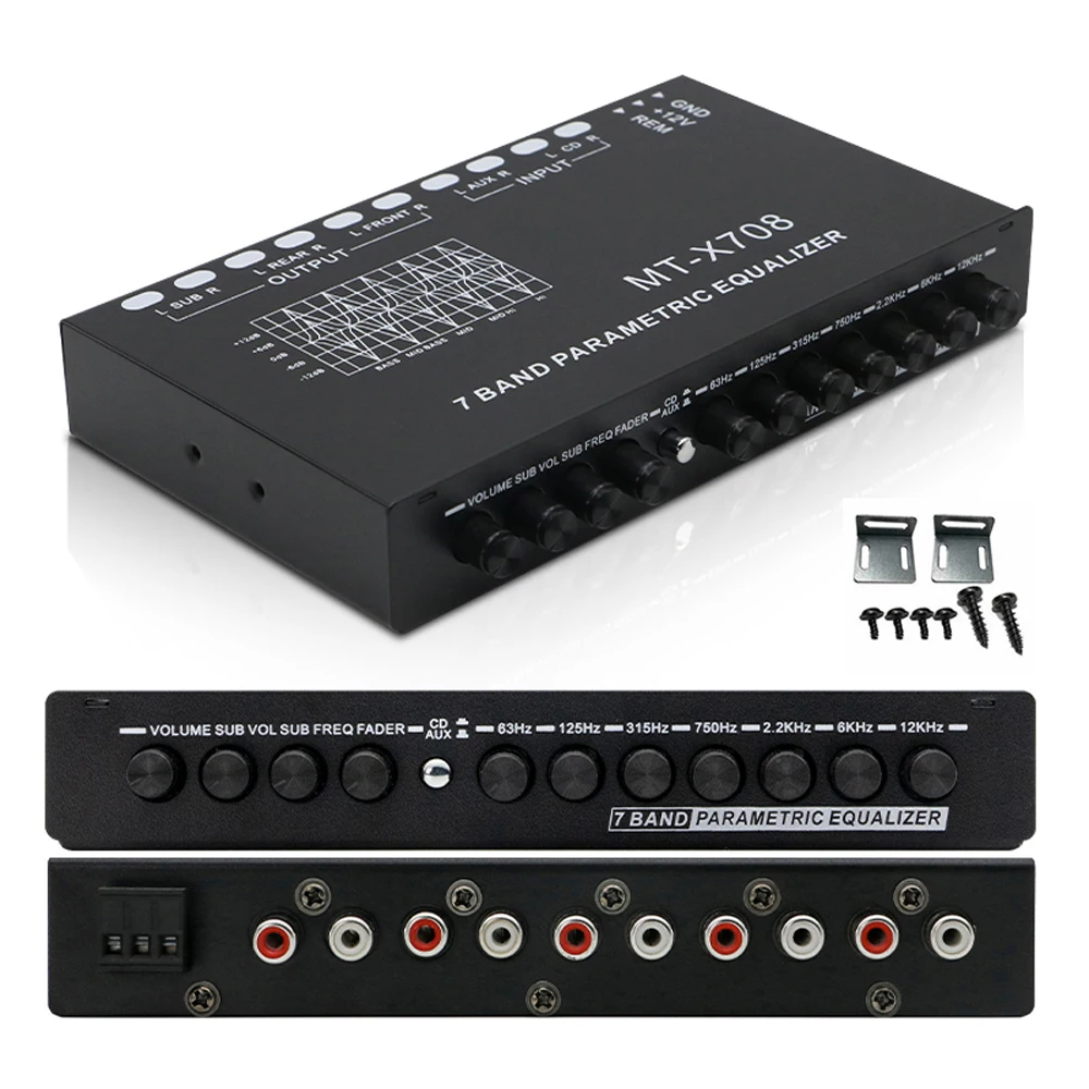 Professional 7 Band Car Equalizer Multifunctional Audio EQ Tuning Crossover Amplifier Parametric Equalizer Car Audio Equalizer