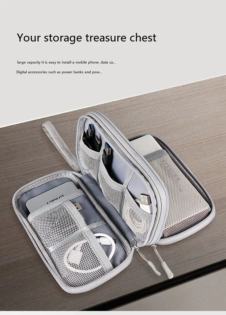 Kabel-Organizer-Tasche Reise-Digitalzubehör-Aufbewahrungstasche für Telefon-USB-Ladegerät – Detail 2