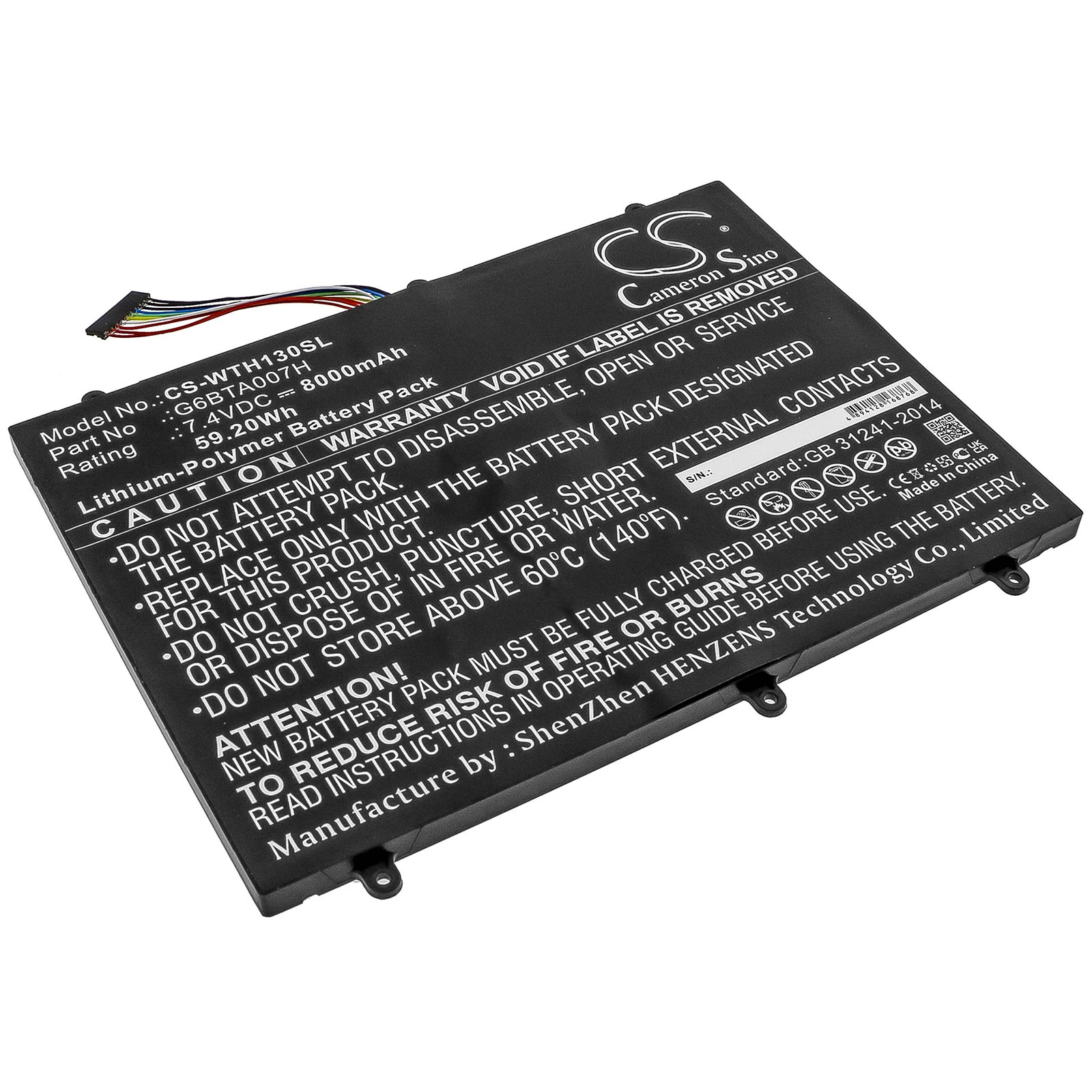 

Li-Polymer Tablet Battery for Wacom, 7.4V, 8000mAh, Compatible Models: Cintiq Companion 2, DTH-W1300