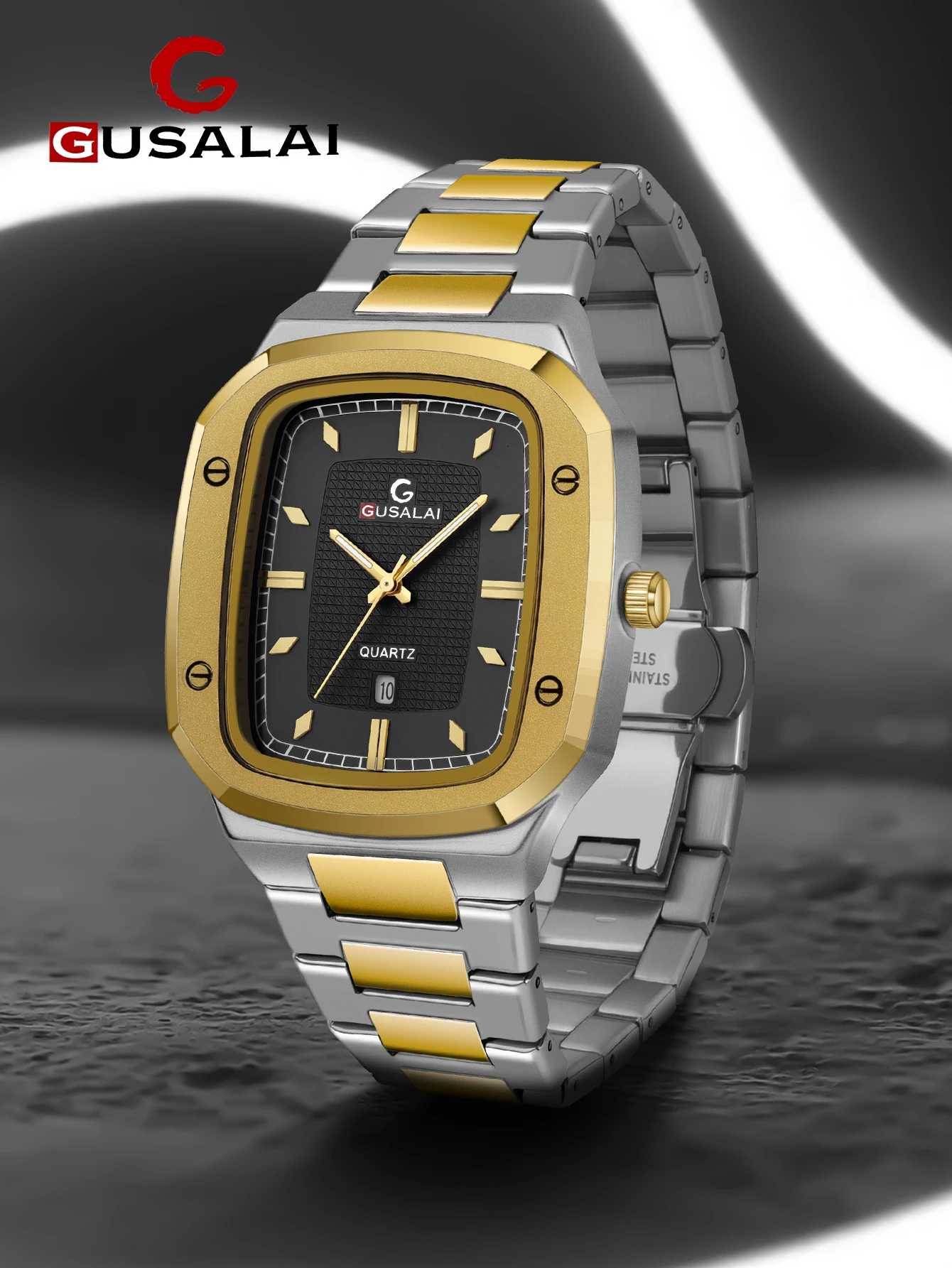 

Мужские стальные кварцевые часы GUSALAI — элегантные и универсальные для деловой и повседневной носки