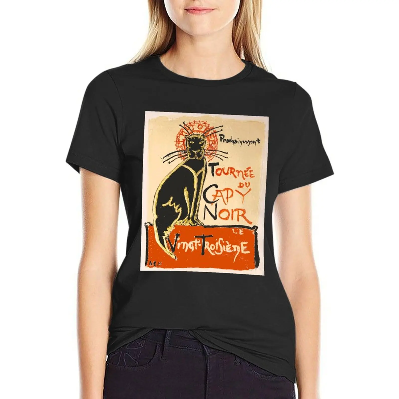 Tournée du Capy Noir T-Shirt lady clothes vintage woman t shirt