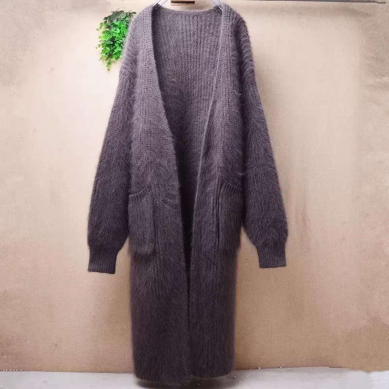 

Тяжелый (1.3 кг) теплый женский кардиган-накидка из вязаного кашемира и меха норки, свободного кроя, с длинными рукавами, для осени и зимы