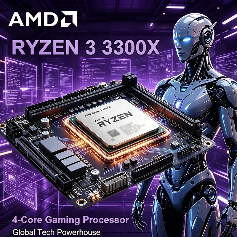 

AMD Processor Ryzen 3 3300X R3 3300X 3.8 GHz 4-Core 8-Thread 65W CPU L3=16M 100-000000159 Socket AM4 65W