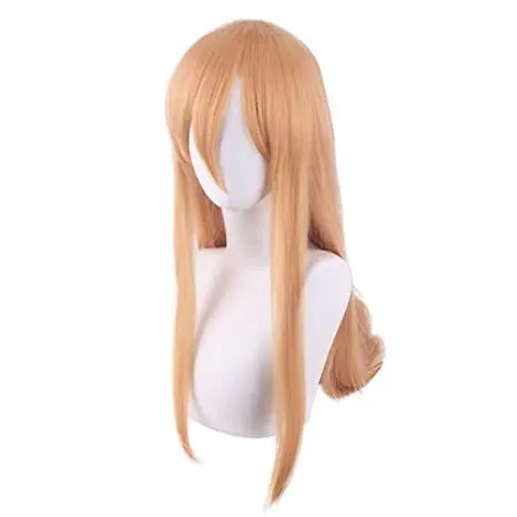 Anime tronçonneuse homme perruques pour Cosplay puissance Costume perruque Halloween synthétique longue droite perruques cheveux Anime fête perruques