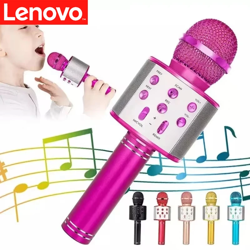 

Lenovo Professional K11 Handheld Wireless Karaoke Microphone USB Speaker Microphone for Kids Music Player Singing Recorder KTV