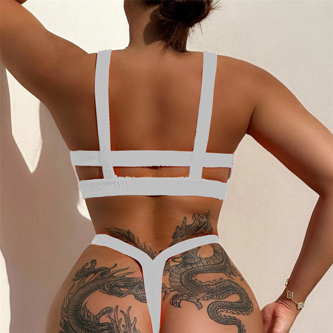 Neuer 4-Farben-Extreme-Mini-Micro-Thong-Bikini, Damen-Badeanzug, zweiteiliges Bikini-Set, Badebekleidung, Badeanzug, Schwimmbekleidung V4798 – Detail 9