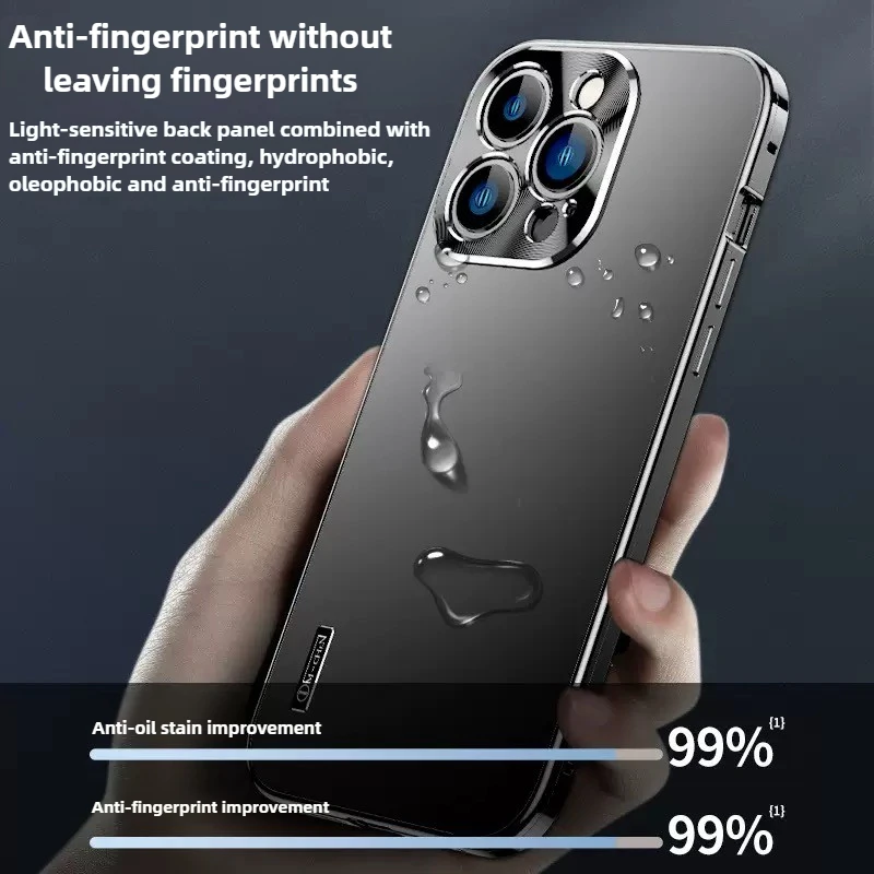 For iPhone 16 Pro Max Phone Case 15 Pro Max Case Metal Magnetic Suction New iPhone14 Double-sided Frame Phone Protective Cover