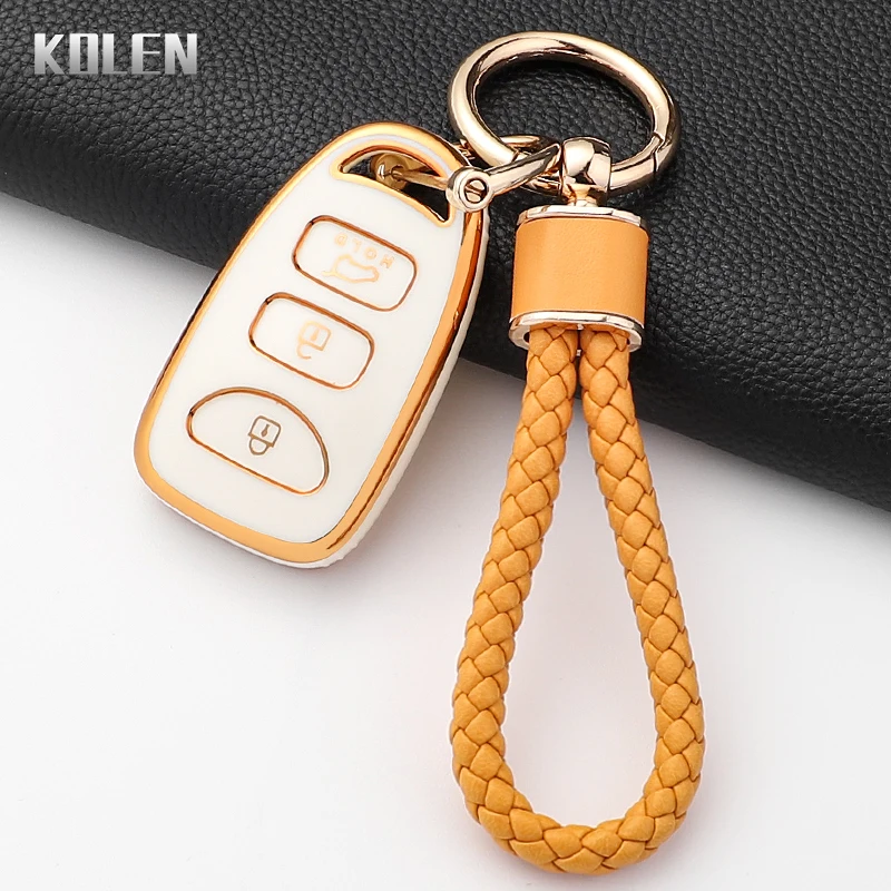 موضة حافظة مفاتيح السيارة من البولي يوريثان غطاء لشركة هيونداي كيا توسكون إلنترا ريو سبورتاج روندو أكسنت المحمية قذيفة المفاتيح فوب اكسسوارات