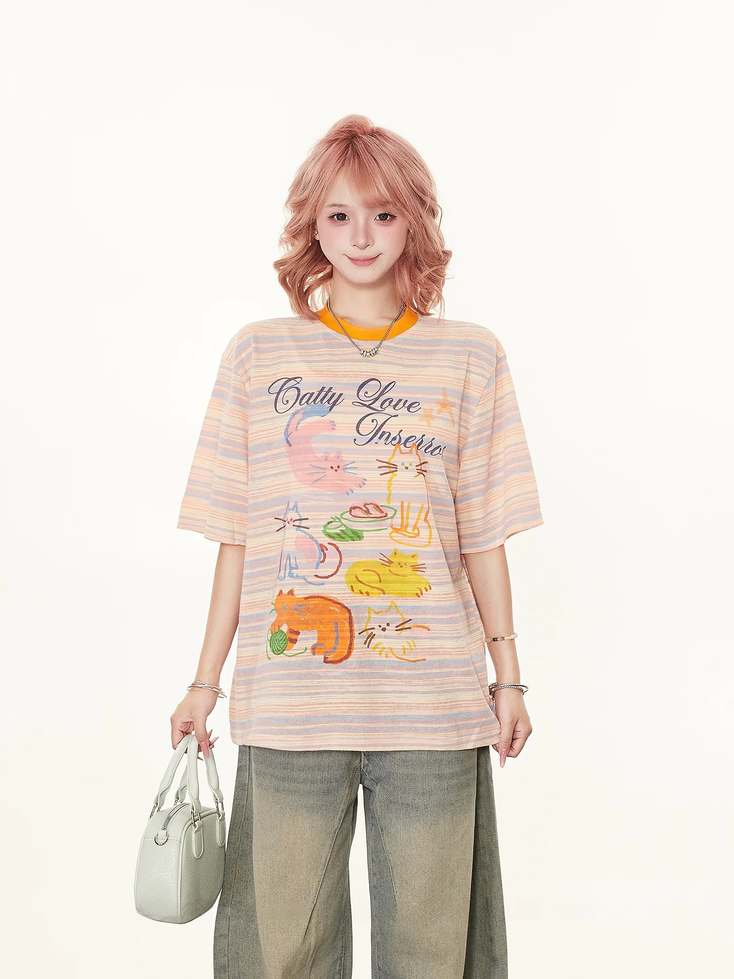 Dopamine Style Cute Cartoon  P - огляд і ціна Summer Clothing Old Money