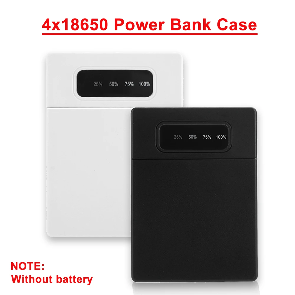 4x18650 Mobile Power Case Charge Storage Box Dual USB Type C Soldering-free DIY Power Bank Case For Smart Phones