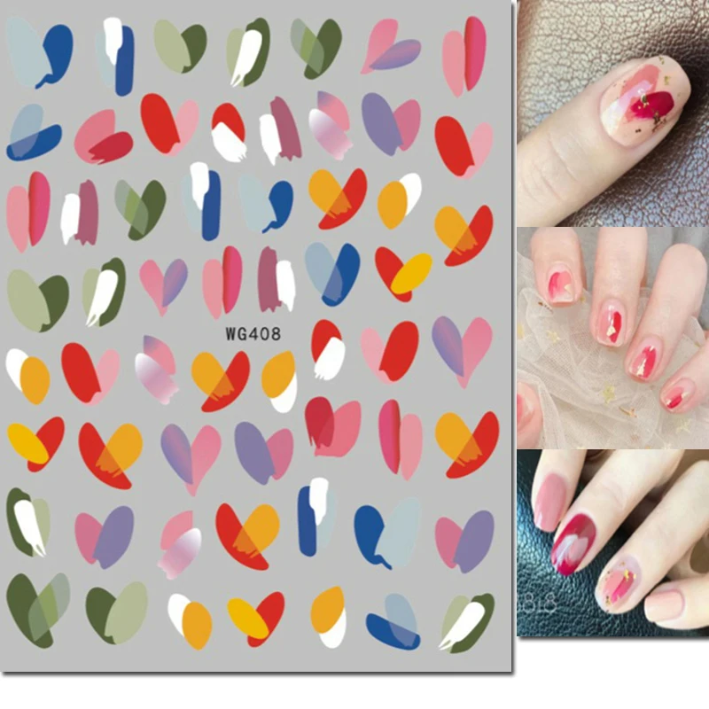 Adesivi per Nail Art 3d linee nere astratte ragazze foglie fiori Butterflys cursori adesivi decalcomanie per Manicure per unghie