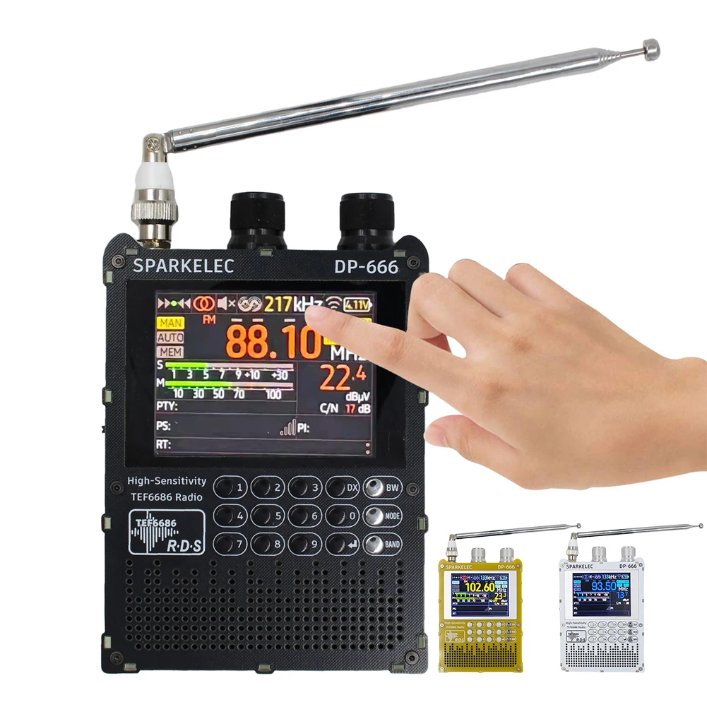 راديو DP-666 TEF6686 DSP راديو محمول كامل النطاق مع شاشة LCD راديو FM/LW/MW/SW كامل النطاق