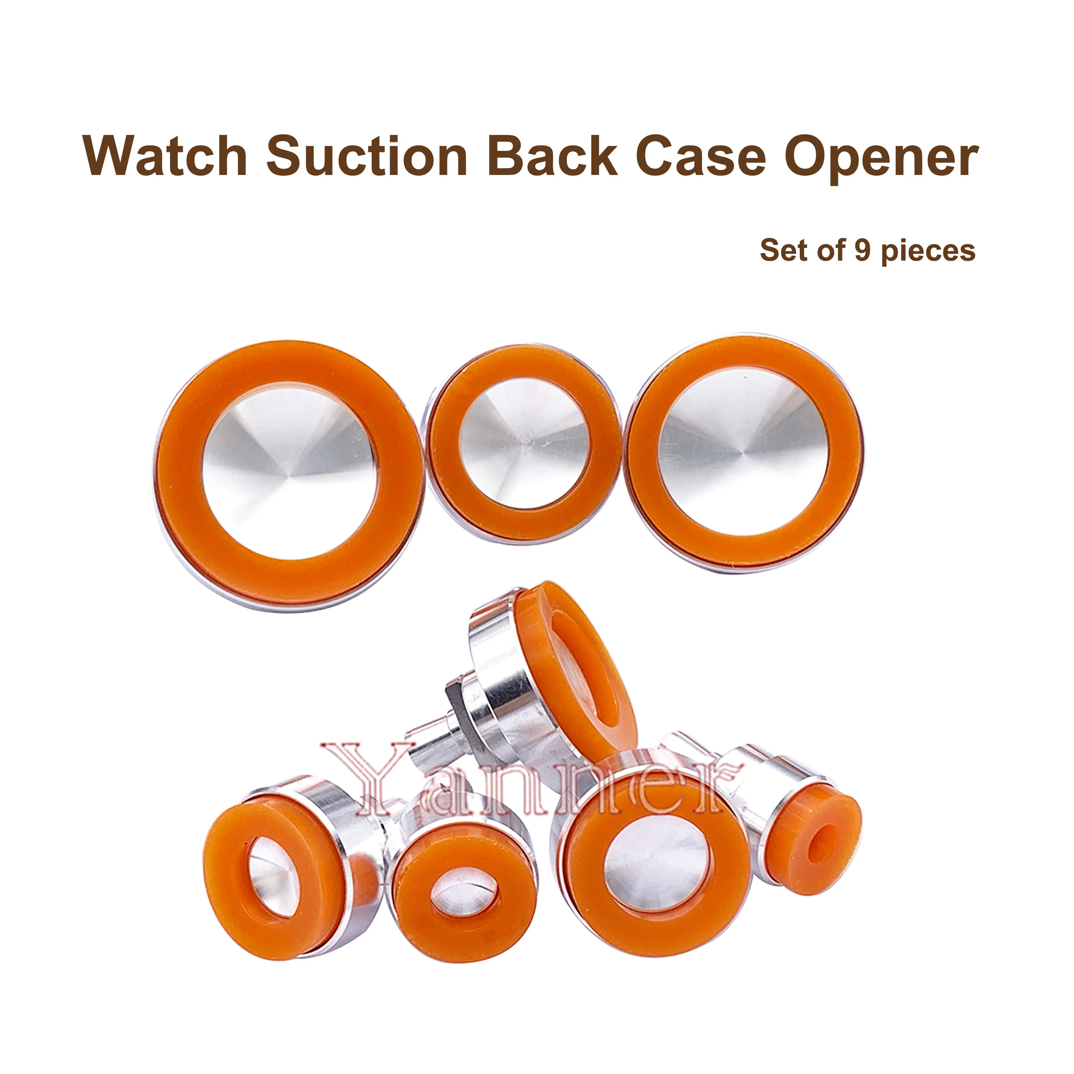 8 Orange Nonmarking Silicone Dies Included, Adjustable Suction Watch Back Opener Composes This Watch Repair Tool Kit