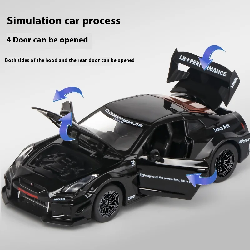 1:32 GTR-CSR2 Alloy Car Model w/ Pull-Back Action, Collectible Racing Toy for Kids, Fun Auto Enthusiast Gift