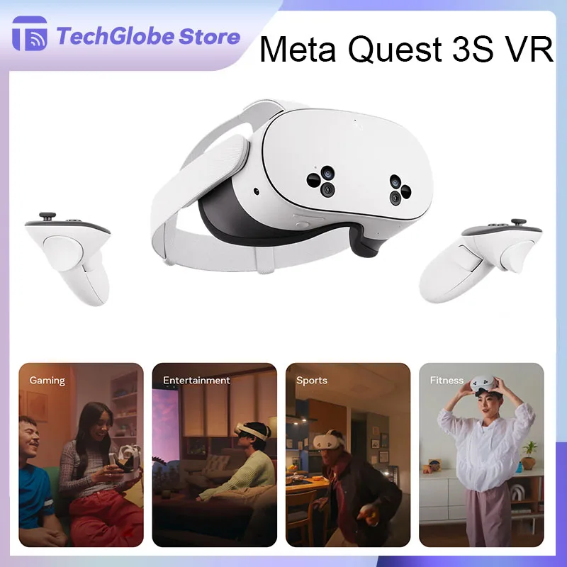 نظارات ذكية ميتا كويست 3S سماعة الواقع الافتراضي نظارات الواقع الافتراضي ثلاثية الأبعاد مع ذاكرة وصول عشوائي 8 جيجابايت 128 جيجابايت 256 جيجابايت ذاكرة قراءة فقط لألعاب الترفيه