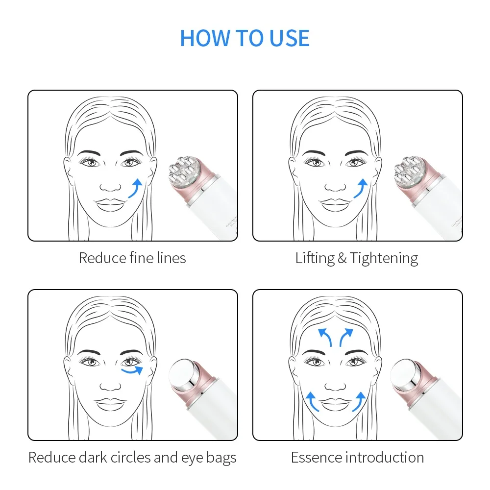 เครื่องนวดตา EMS ขนาดเล็ก พร้อมไอออนความร้อน ยกกระชับผิวหน้า ลดเลือนริ้วรอย ด้วยแสง LED บำบัดด้วยโฟตอน ฟื้นฟูผิว อุปกรณ์เสริมความงาม