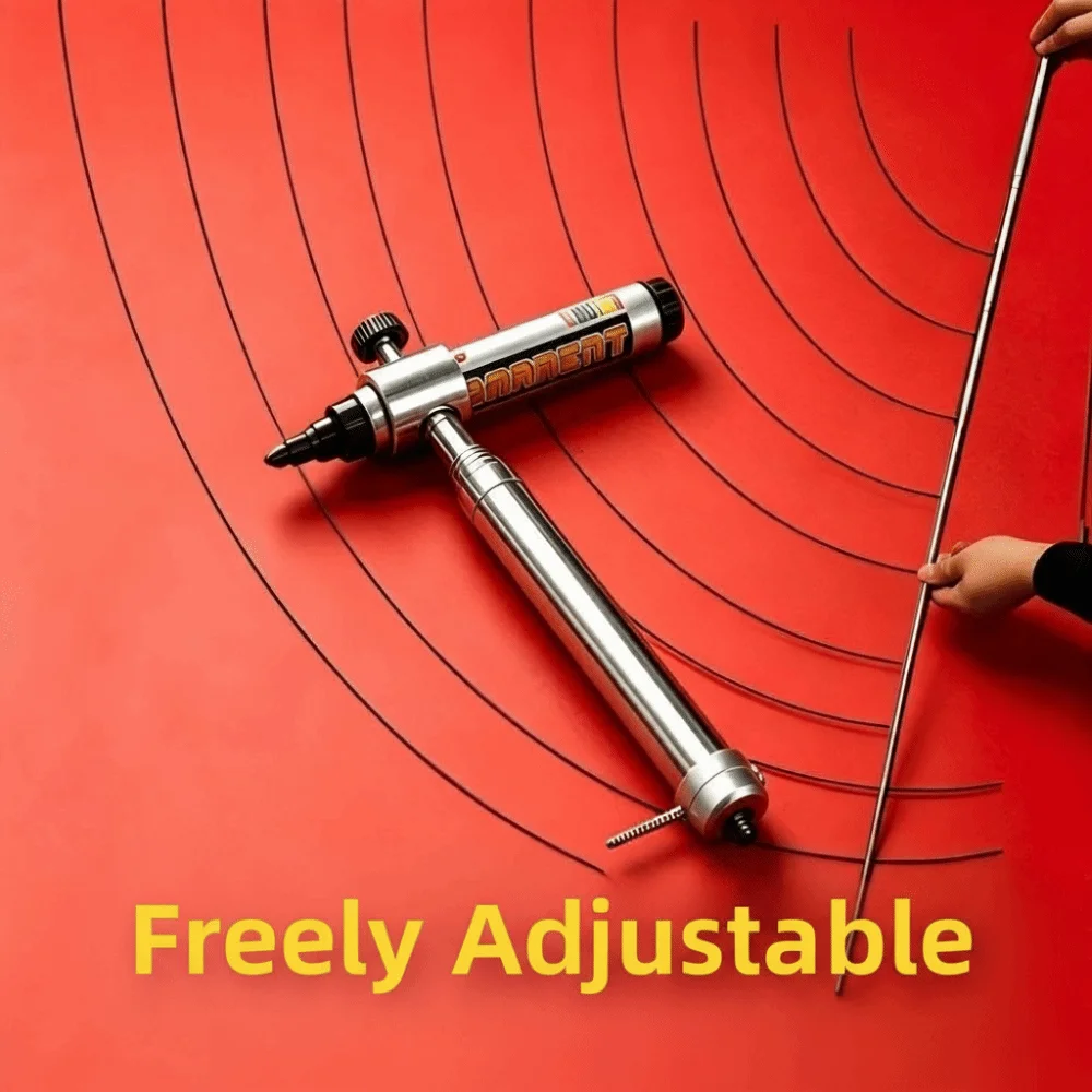 Stainless Steel Adjustable Large Arc Scriber Multifunction Metal Marking Line Drawing Ruler Smooth Arcs Versatility