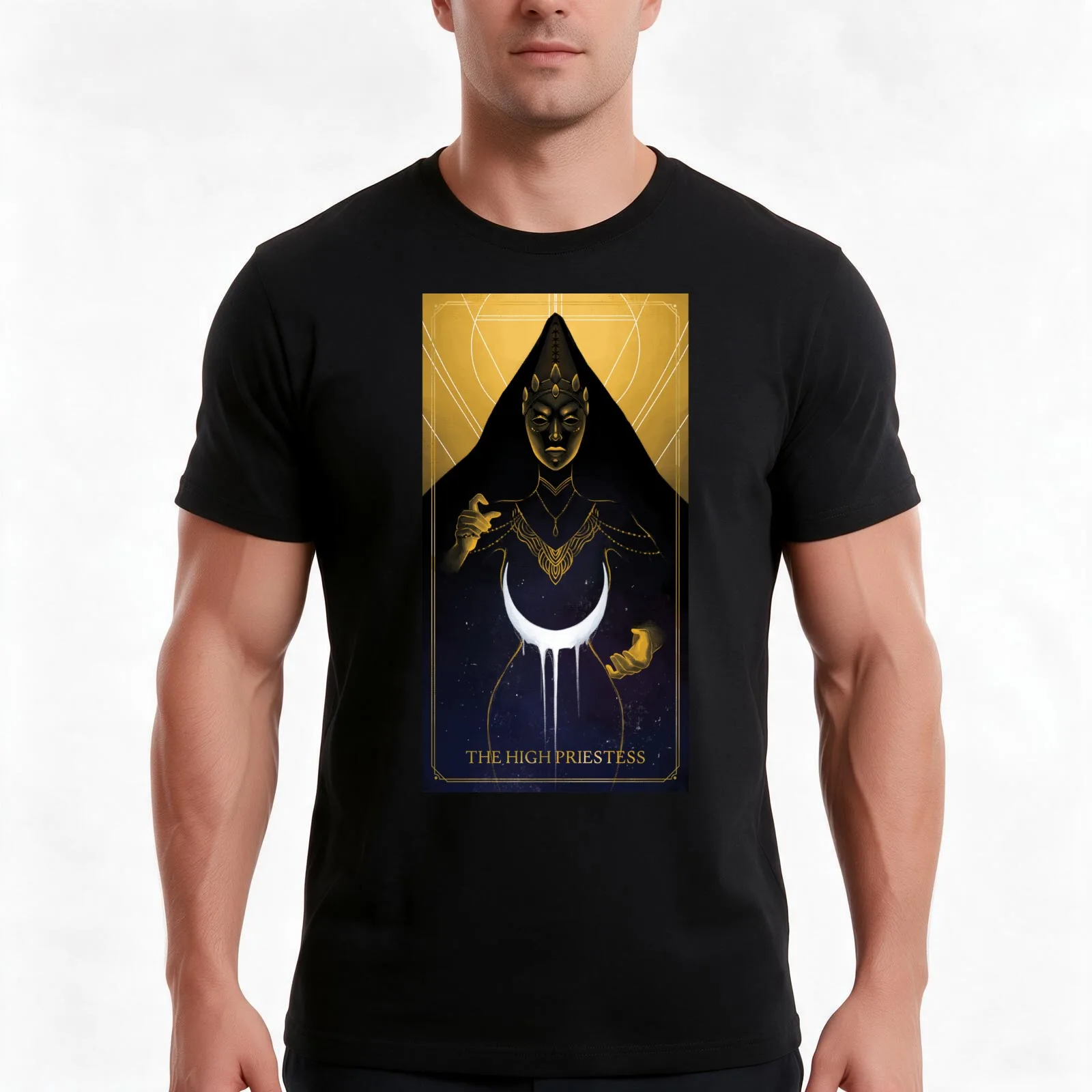 The High Priestess T-Shirt Summer Casual Cotton Tee Oversized Streetwear Tops Vintage Graphic Print Loose Fit Short Sleeve