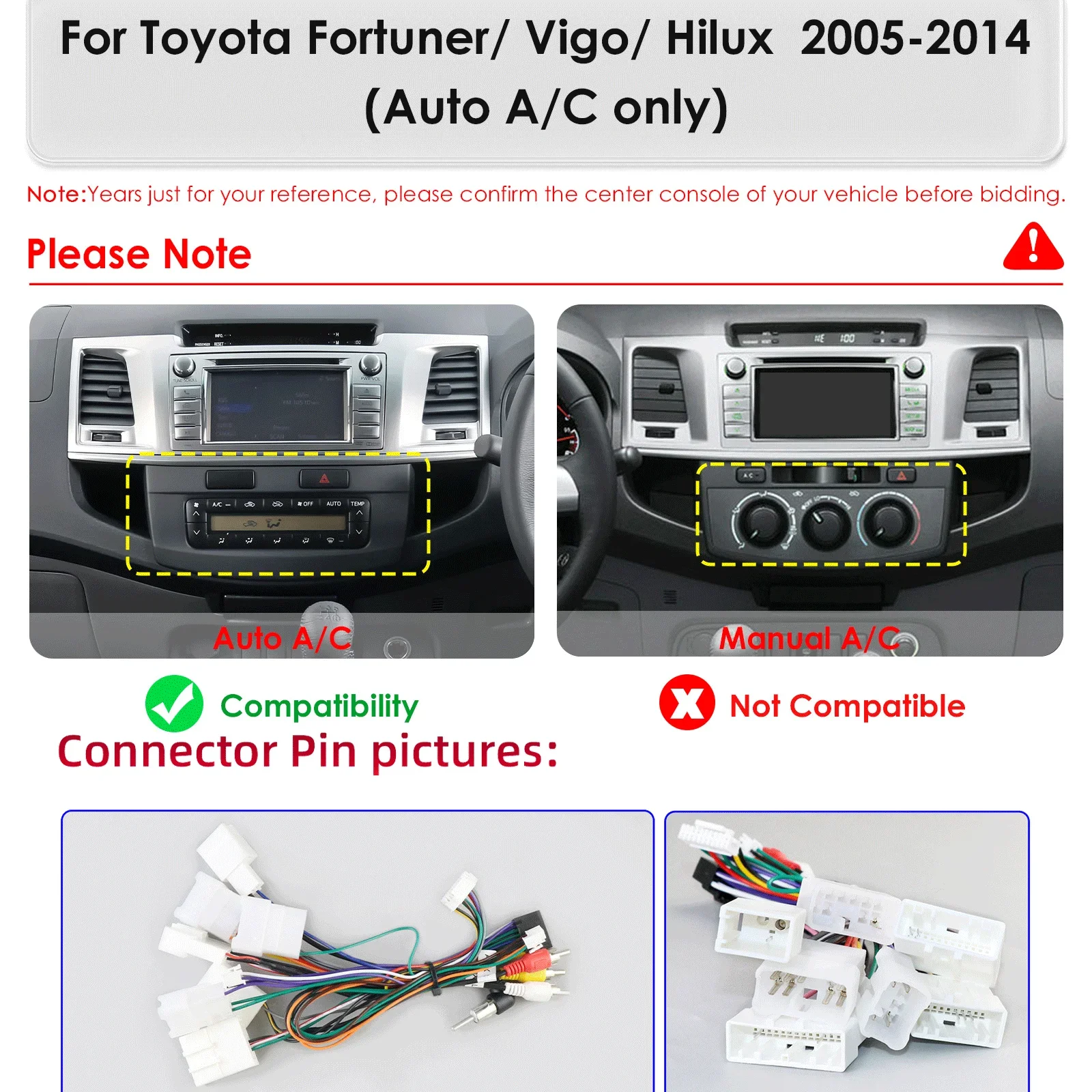 OSSURET 9.7 inch Screen Carplay Android Auto Car Radio for Fortuner 2005 - 2014 Auto Hilux Vigo Video Player Autoradio 360° Cam