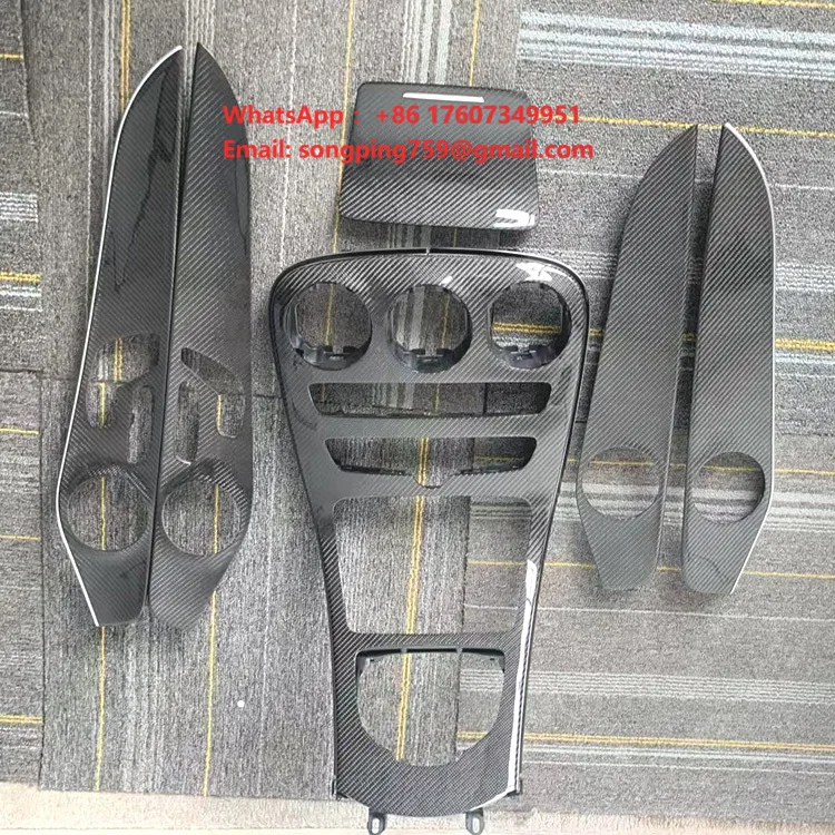 For Mercedes Benz W205 Central Control Panel Car Door Carbon Fiber Replacement Panels