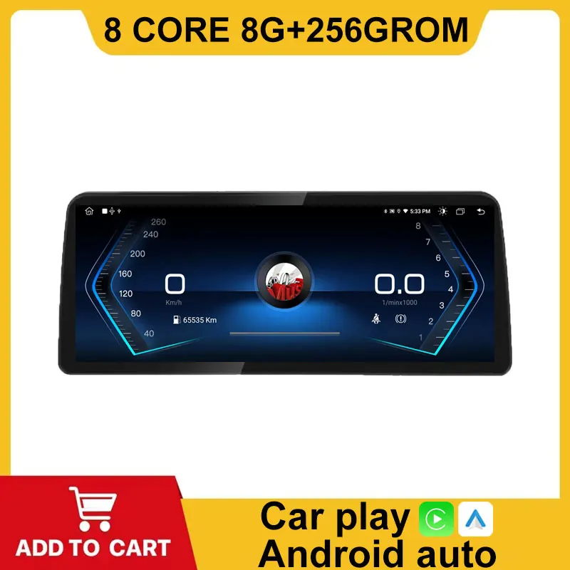 12.3 Inch Android 14 Touch Screen IPS For BMW E60 E61 2005-2012 Car Carplay Monitors Multimedia Stereo Speacker Radio Player