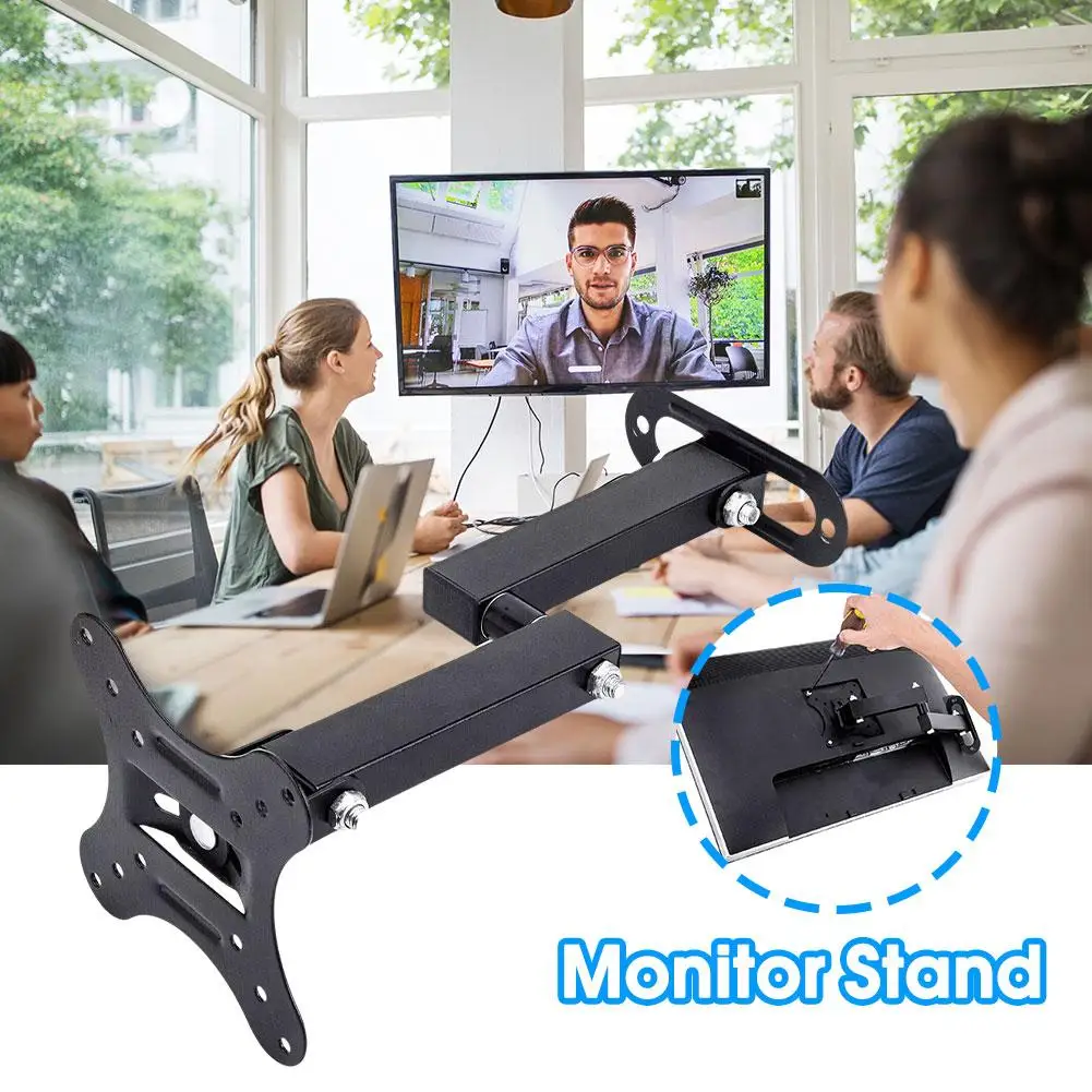 Universal 10KG Adjustable TV Wall Mount Bracket Flat Panel TV Frame Support 15° Tilt Swivel 180 °for 14 -27 Inch LCD LED Monitor