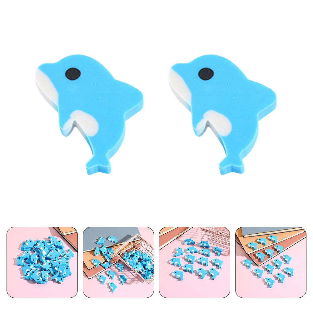Little Dolphin Eraser Kawaii Design Cute Animal Novelty Desk Decorations for Kids Students Effective Pencil Mark