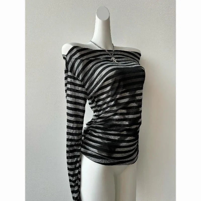 เสื้อยืดแฟชั่นเปิดไหล่สไตล์พังค์สไตล์ Y2k ฮาราจูกุเสื้อยืดพิมพ์ลายกะโหลกสวยงามเสื้อผ้าผู้หญิงลำลองเสื้อยืดแนวสตรีท