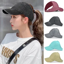 Summer Cap for Women Half Top Golf Tennis Hats for Women Sun Hat Solid Color High Ponytail Baseball Cap Femme