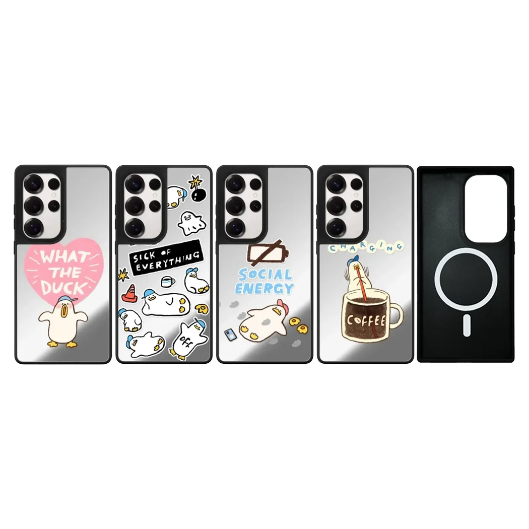 

Ducks Cartoon Cute Mirror Magnetic Case for Samsung Galaxy S23 S24 S25 Ultra S25+ Plus Protective Shell Cartoon Magic Show