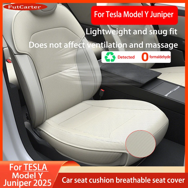 

For Tesla ModelY Juniper 2025 Car Seat Cushions Breathable Sweat Absorption Four season universal Split Single Sitting Rear Set