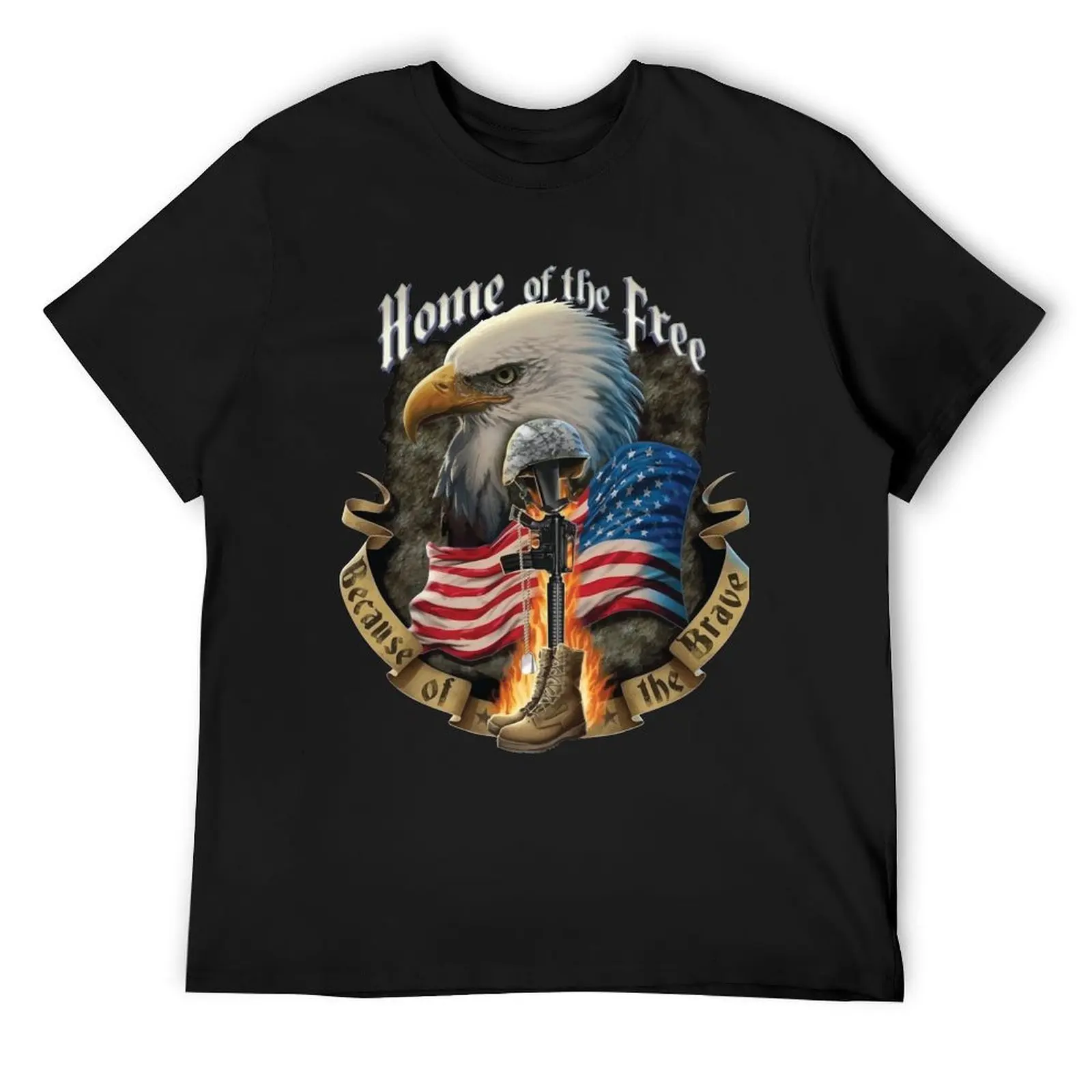 Home of the free because of the brave - USA T-Shirt blanks anime clothes mens t shirts top quality