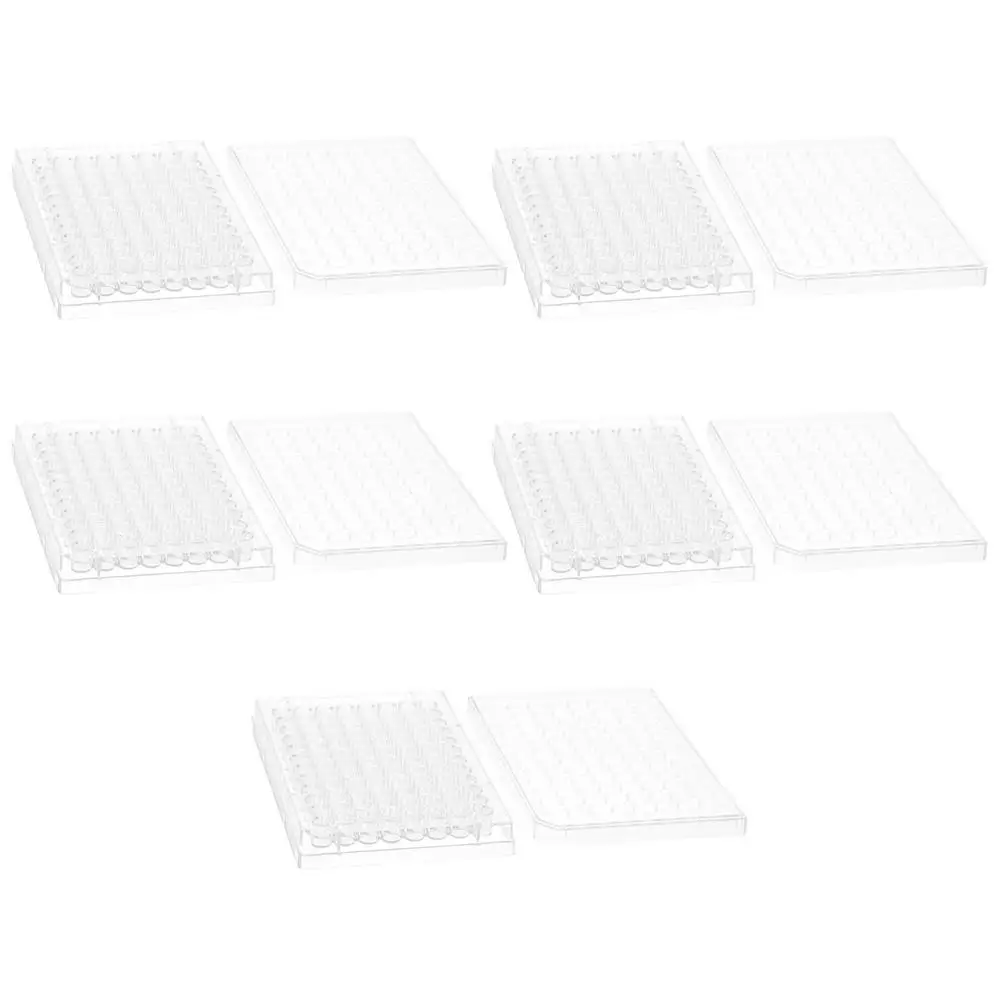 1/5Pcs Durable 96 Well Tissue Culture Plate Plastic Clear Cell Culture Board Flat Bottom Petri Dish Lab