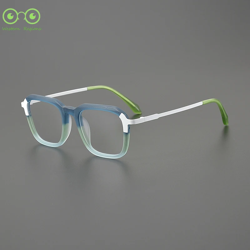 

2025 summer outdoor ultralight plate glasses frame designer style matte color block trend large frame men and women myopia