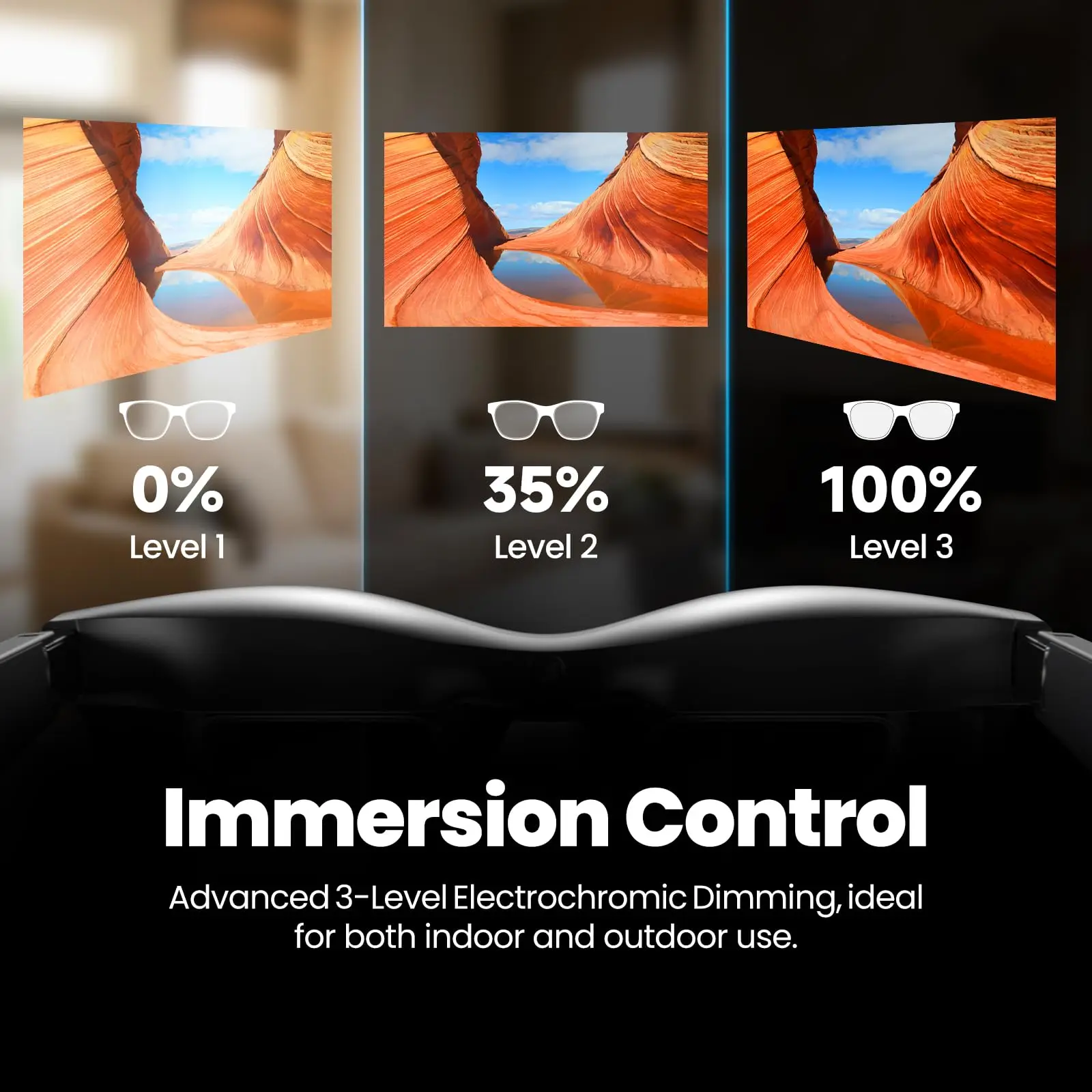 XREAL Nreal Air 2 Pro Kacamata AR Pintar Layar Maks 330 "Bioskop Pribadi dengan Balok Pro Kotak TV Portabel untuk Iphone/Android/PC Gaming