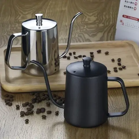 600ML 304 Stainless Steel Gooseneck Kettle Narrow Spout Hand Drip Coffee Pots Kitchen Cafe Accessories