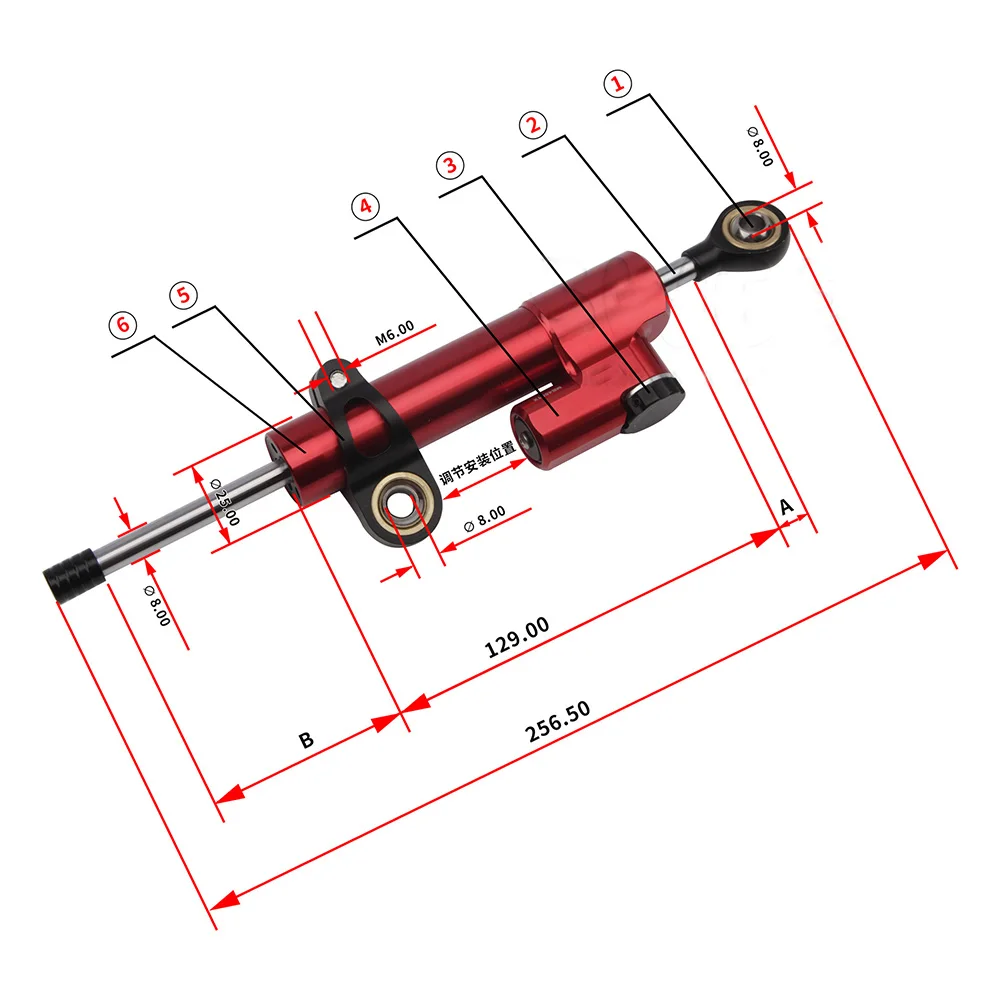 اكسسوارات الدراجات النارية 256 مللي متر قابل للتعديل التوجيه المثبط استقرار العالمي لكاواساكي ياماها هوندا BMW سوزوكي هارلي أبريليا #2