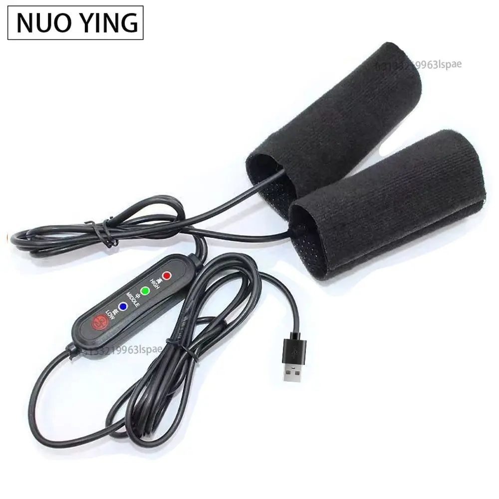 Couvercle de guidon chauffant pour moto, 1 pièce, 5V 2A, USB, poignée électrique, 3 vitesses, poignées chauffantes, accessoires de moto