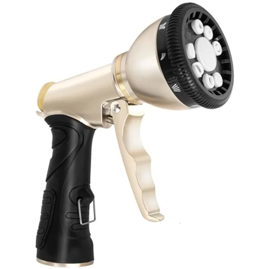 

Сверхмощная металлическая насадка для садового шланга с 9 регулируемыми распылителями для полива под высоким давлением, идеально подходит для полива сада и автомобиля