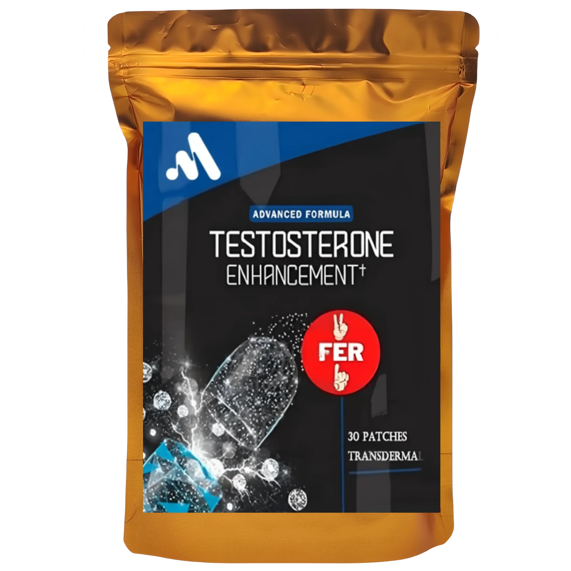 30 Patches Testosterone Booster Transdermal Patches For Men, Vitamins A,C, D and B12