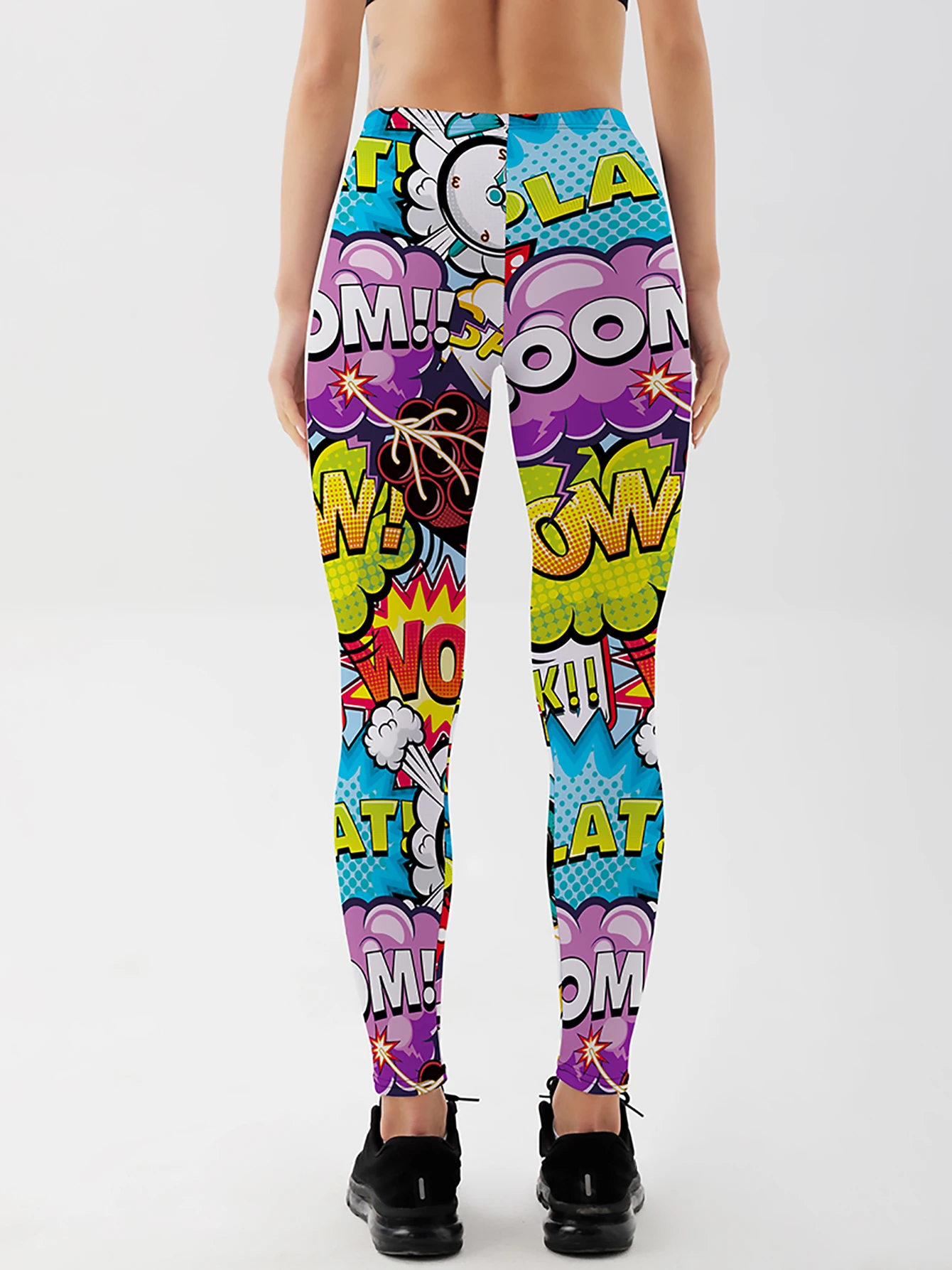 Mallas deportivas con estampado 3D para mujer, Leggings de realce, pantalones de Fitness para correr, estilos de juego de cómic de dibujos animados