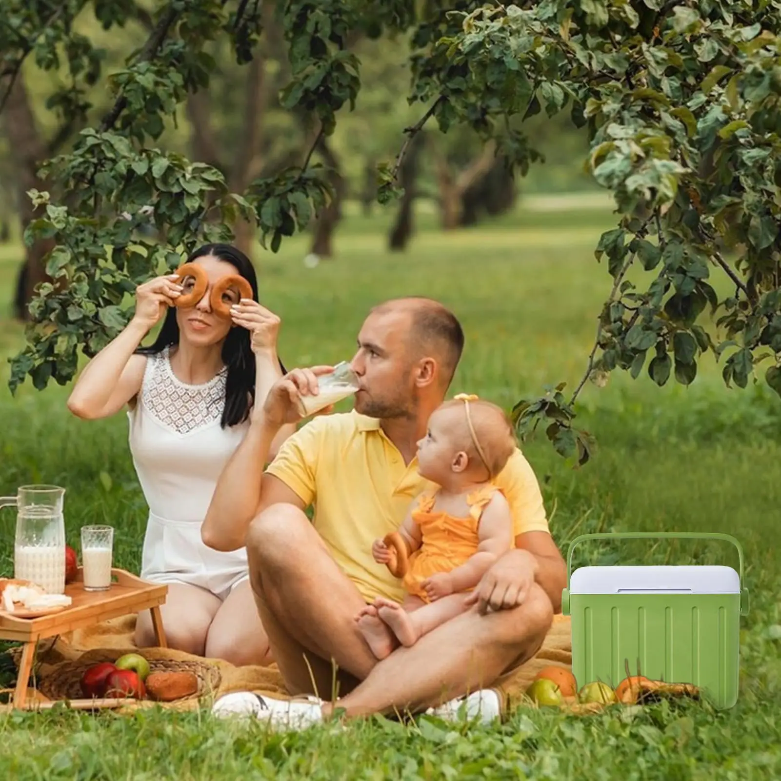 

Cool Box Picnic Cooler 6L Cooling Chest Camping Refrigerator With Ice Pack For Car Road Trip Construction Site Beach Travel Meal