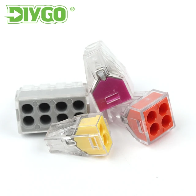 DIY GO 102/104/106/108 uniwersalne kompaktowe złącza przewodów Push-in listwa zaciskowa przewodu 2/4/6/8 Pin Mini szybka skrzynka przyłączeniowa