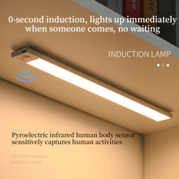 Wireless Motion Sensor LED Under Cabinet Lights 10-60cm Ultra Thin Night Light Kitchen Bedroom Closet Lighting