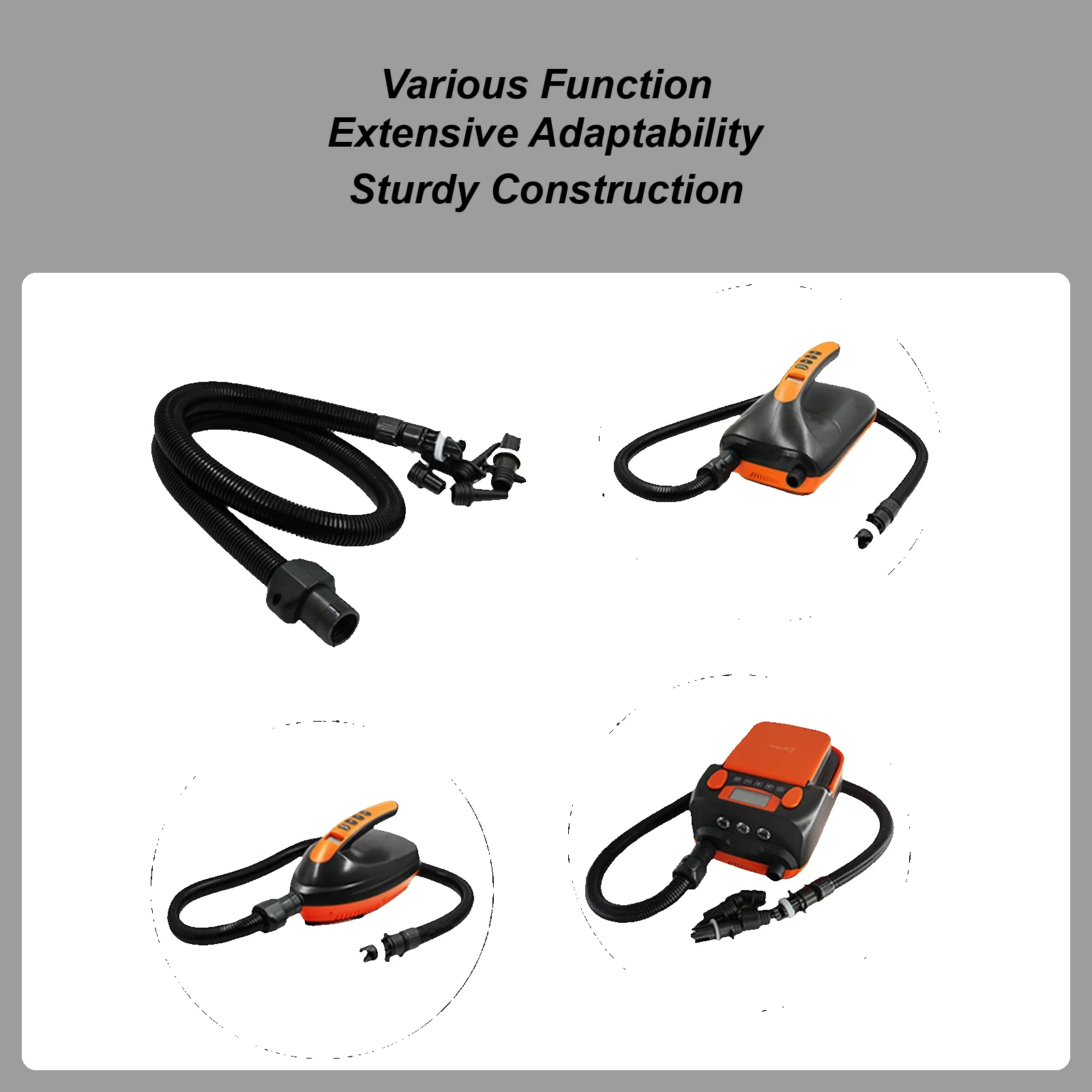 

Inflatable Pump Extension Tube Inflatable Pump Air Hose Kit PVC Inflation Tube With 6 Nozzles For Paddleboard Boat Mat Tent Pool