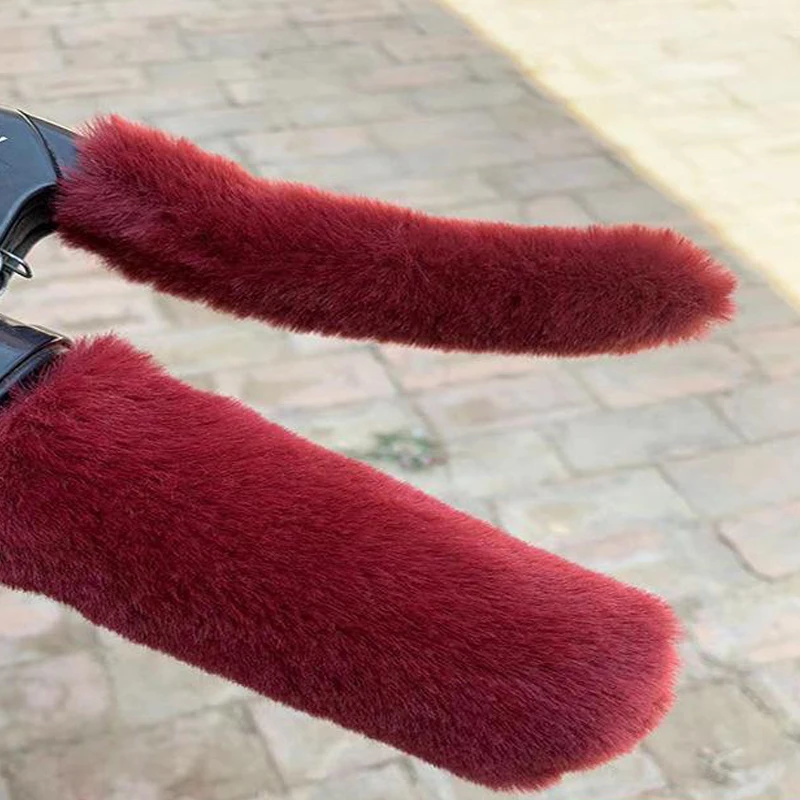 Winter Imitation Plush Non-Slip Electric Car Motorcycle Warm Handlebar Cover