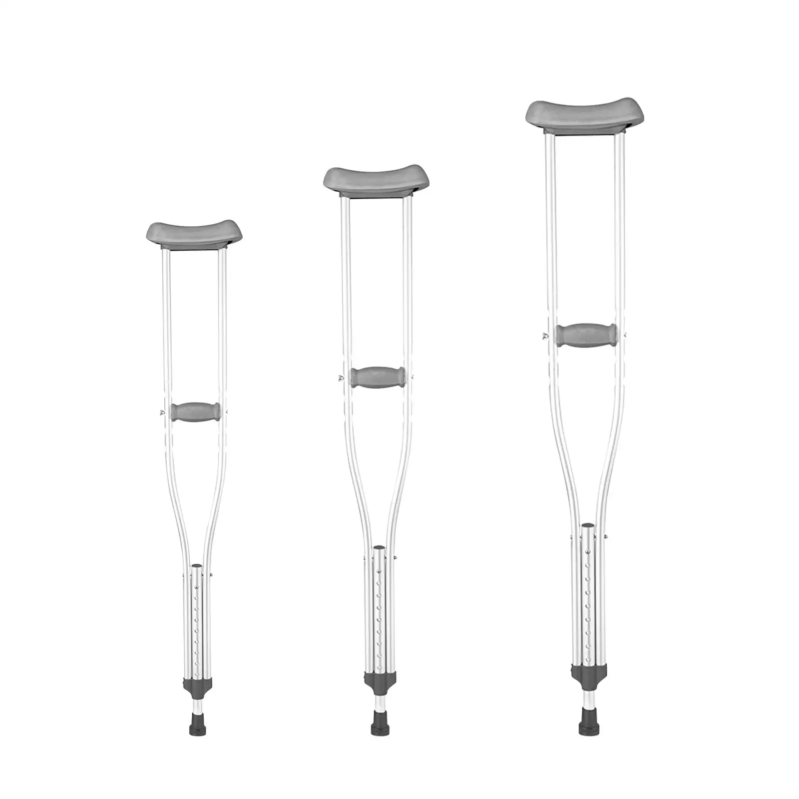 

Underarm Crutch Lightweight Portable Nonslip Aluminum Walking Aid Adjustable Height for Men Women Adult Elderly Disabled People