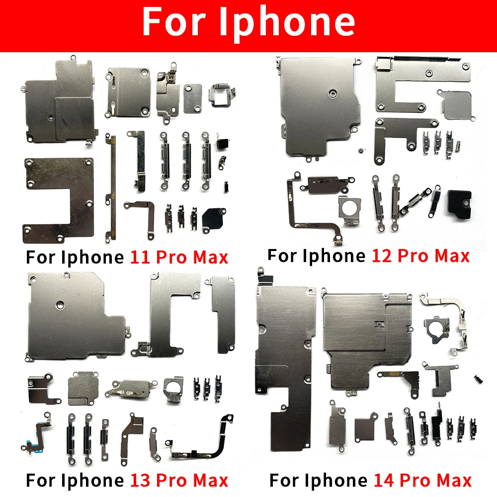 Full Inside Small Metal Holder Bracket Shield Plate Set Kit Full Screws Waterproof For iPhone 11 12 13 14 Pro Max Mini 14 Plus