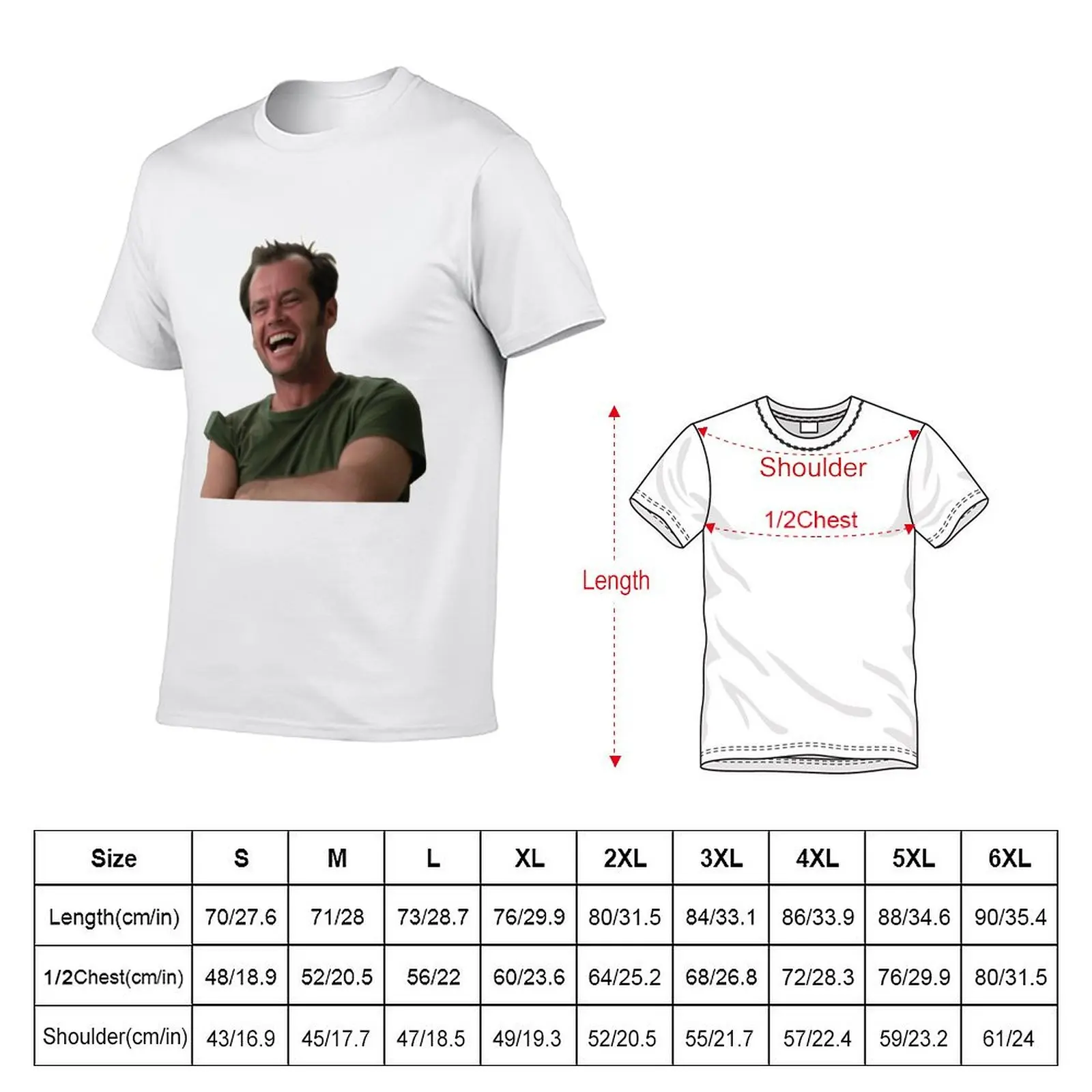 Jack Nicholson - One Flew Over The Cuckoo_S Nest T-Shirt Large Size Casual Tee Shirt